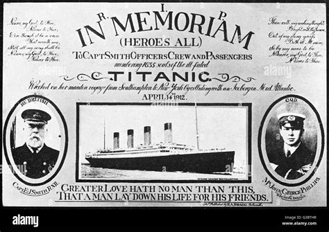 R M S Titanic Rare In Memoriam Card For The Titanic Victims Leslie Rezfoods Resep Masakan