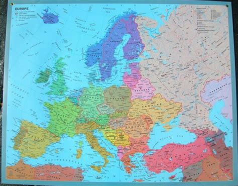 Laminated Europe Wall Map 35x45 Ebay