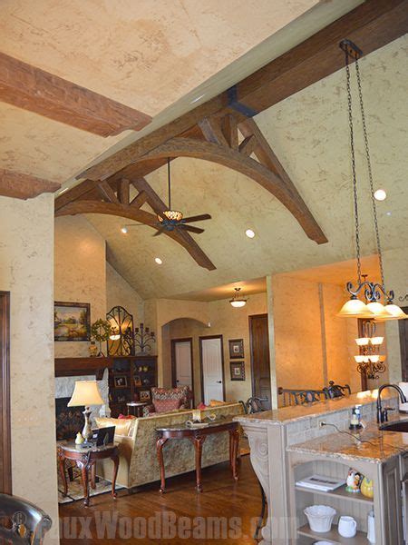 Due to the numerous roles, these fake ceiling beams play in a multitude of purposes, they have to be very persistent and should withstand pressure over. Two arched king trusses made from Timber faux beams ...