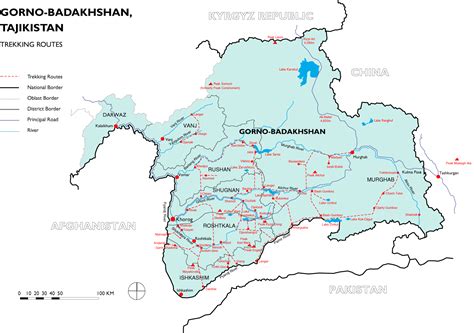 Mapa Da Província Autónoma De Gorno Badakhshan Tajiquistão O Famoso