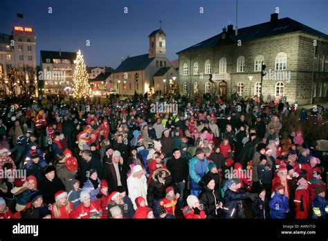 Christmas Reykjavik Iceland Stock Photo Alamy