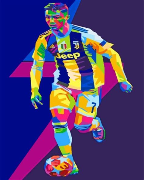 Colorful Cristiano Ronaldo Paint By Numbers Canvas Paint By Numbers
