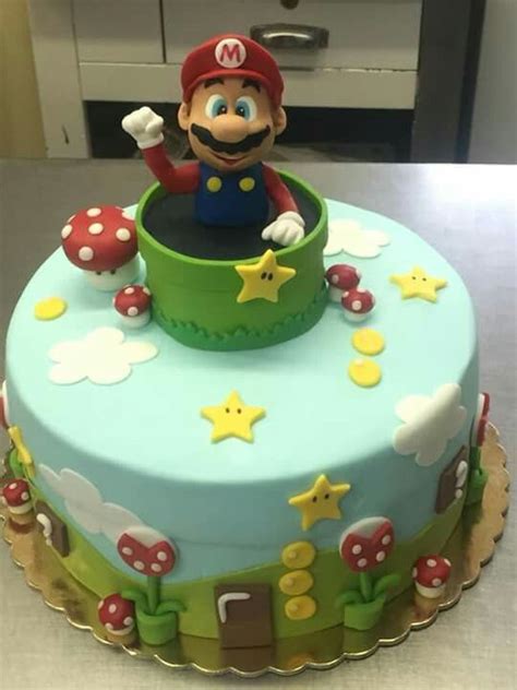 Mario bros cake, full of little details, it has mario, sonic and luigi, all made out of fondant. Super mario cake = super cute | Mario cake, Super mario ...