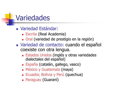 PPT Cambio lingüístico y variación dialectal del español moderno