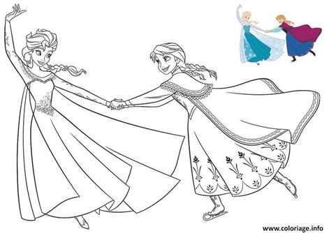 Coloriage Princesse Disney Elsa et Anna La Reine des Neiges  JeColorie.com