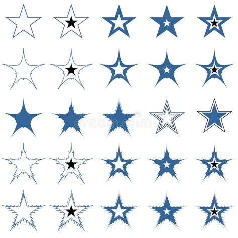 Blue Stars Design Elements Vector Stock Vector Illustration Of