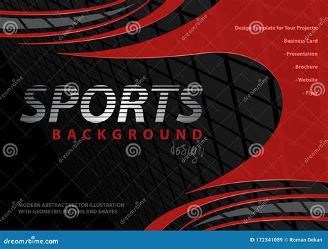 Abstract Background With Red Curved Shapes On Black Stock Vector Illustration Of Card Grid