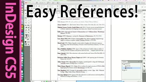 The apa reference page starts with the label references in bold and centered. InDesign - Easy Reference list and citation of scientific ...