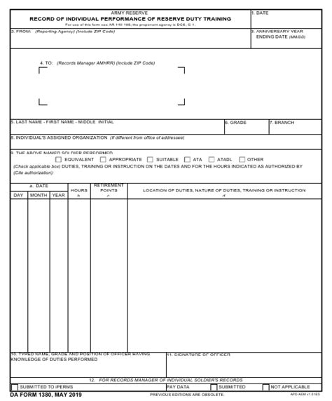 Da Form 1380 Printable Printable Forms Free Online
