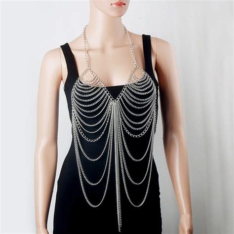 New Fashion Beach Chain Necklaces Alloy Chain Bra Long Necklaces Pendants For Women Sexy