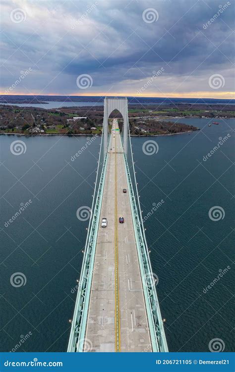 Claiborne Pell Bridge Rhode Island Stock Image Image Of Aquidneck