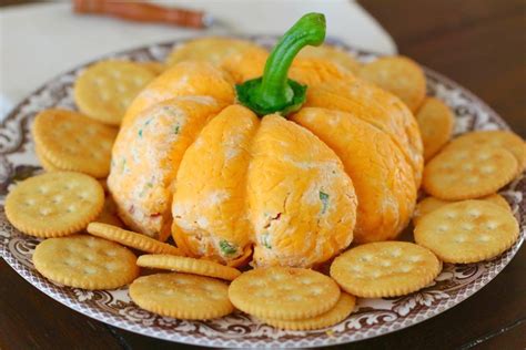 Pumpkin Shaped Cheeseball Video Recipe Food Recipes Cheese Ball