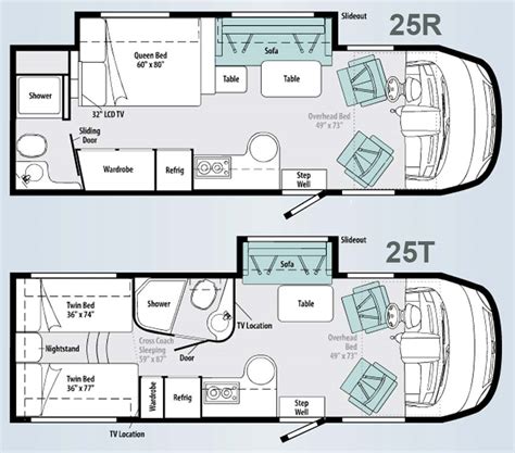 Luxury Small Motorhome Floorplans 1st Interior Floor Plan Of New