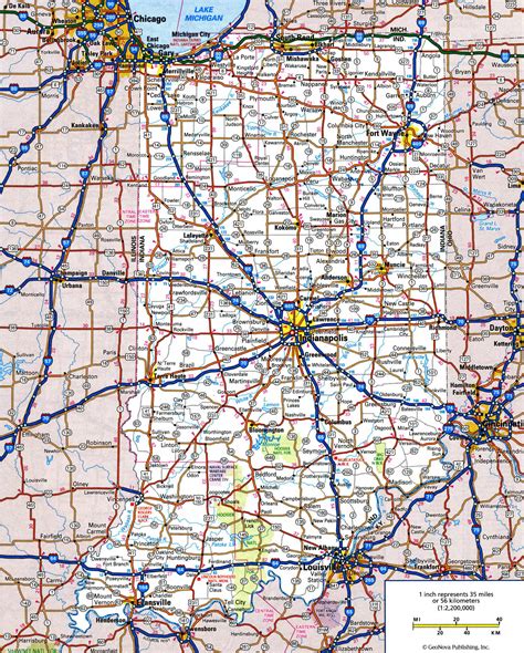 Large Detailed Map Of Indiana With Cities And Towns Photos