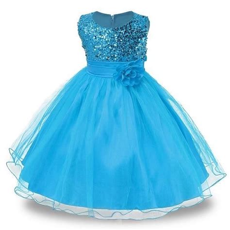 3 14yrs Hot Selling Baby Girls Flower Sequins Dress High Quality Party