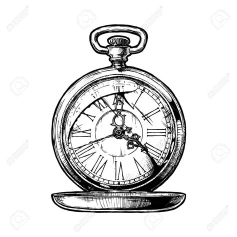 Pocket Watch Tattoo Drawing Free Download On Clipartmag