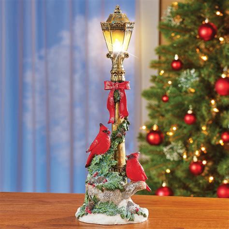 Lighted Cardinal Street Lamp Tabletop Decoration Collections Etc