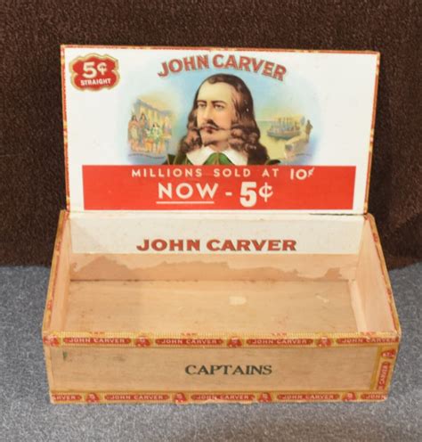 Vintage John Carver Cigar Box Captains First Governor Of Etsy