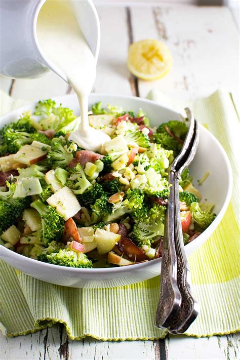 Directions in a large bowl, combine the broccoli, apple, onion and bacon. An even healthier broccoli salad with bacon and apple ...