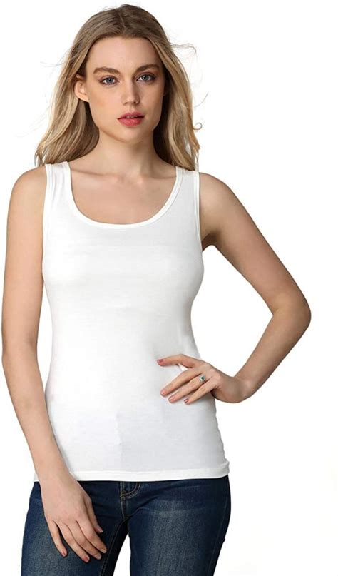 Womens Mini Ribbed Stretch Scoop Neck Tank Top Wf Shopping