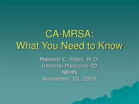 Ppt Ca Mrsa What You Need To Know Powerpoint Presentation Free