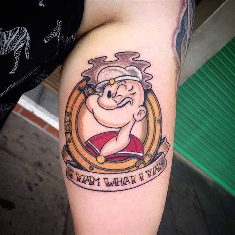 Popeye Tattoo By Sammy Popeye Tattoo Gaming Tattoo Sleeve Tattoos