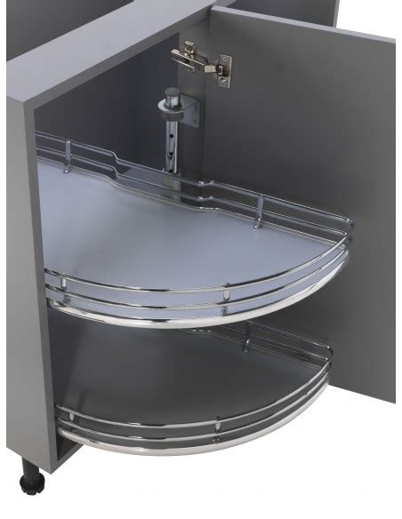 Ip2cc290 Corner Carousel Suiting 900mm Kitchen Units Solid Base Grey And Chrome Railing