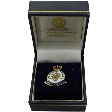 Original Hm Armed Forces Veterans Lapel Badge And Issued Box