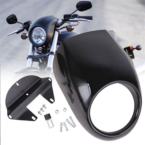 Made from fiberglass and shipped with gel coat finish. Glossy Black Front Headlight Fairing Cowl for Harley V ROD ...