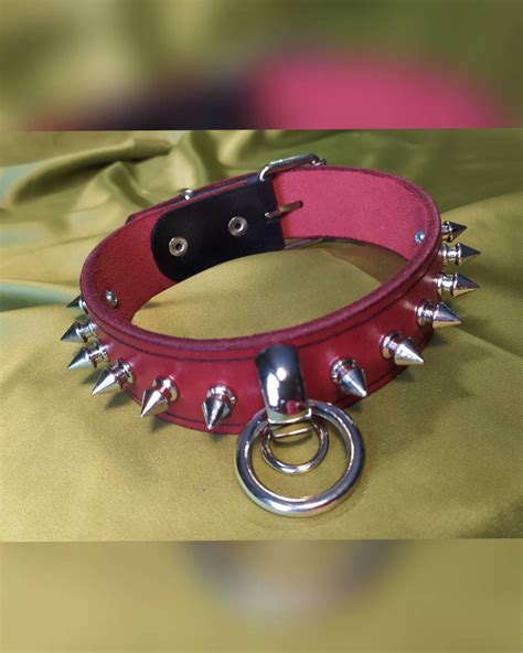 Leather Spiked Collar BDSM Collar Leather Collar Human | Etsy