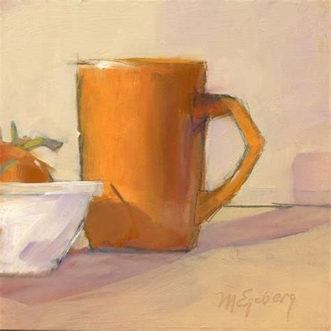Daily Paintworks Orange Cup Tomato Original Fine Art For Sale