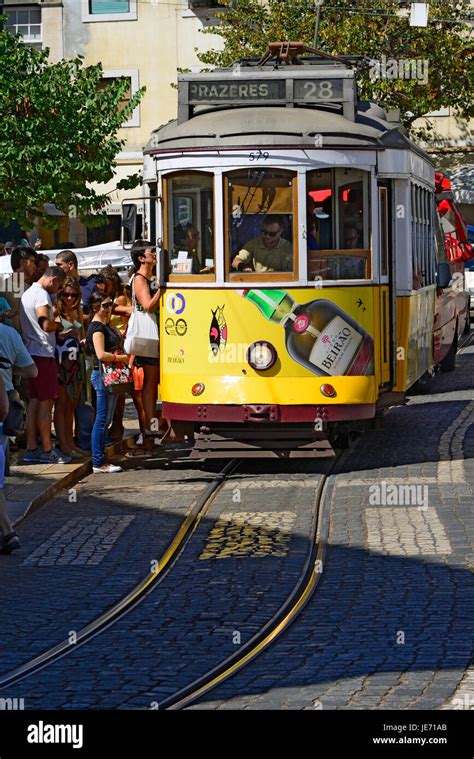 Lisbon Portugal Tram 28 Trolley Transportation Stock Photo Alamy