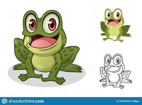 Male Frog Cartoon Character Mascot Design Stock Vector