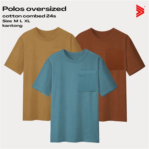 Jual Tiagan99 Kaos Polos Oversize Pocket Cotton Combed 24s Pria Wanita