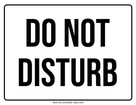 Do Not Disturb Sign Printable