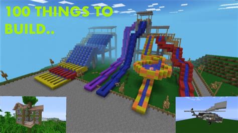 MINECRAFT 100 THINGS TO BUILD!!! - YouTube