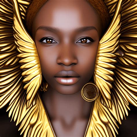 Essence 3D Exotic Angelic African American Realistic Detailed Facial