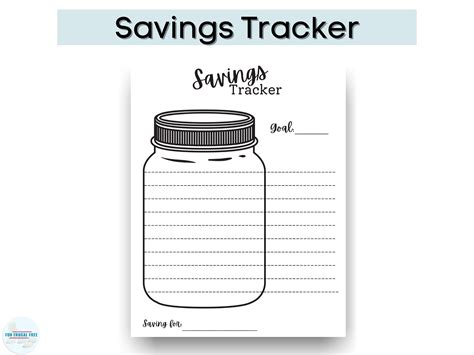 Savings Jar Tracker Printable