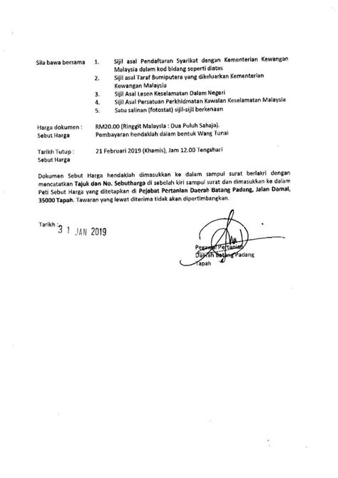 Pemakluman pembatalan sesi taklimat dan lawatan tapak dalam tempoh perintah kawalan pergerakan (pkp). Iklan Tawaran Sebutharga Perkhidmatan Kawalan Keselamatan ...