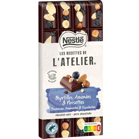 Nestle Les Recettes De L Atelier Tablette De Chocolat Noir Myrtilles
