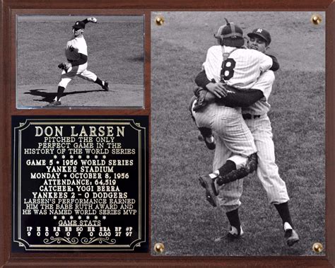 Don Larsen Perfect Game 1956 World Series New York Yankees Photo Plaque Ebay