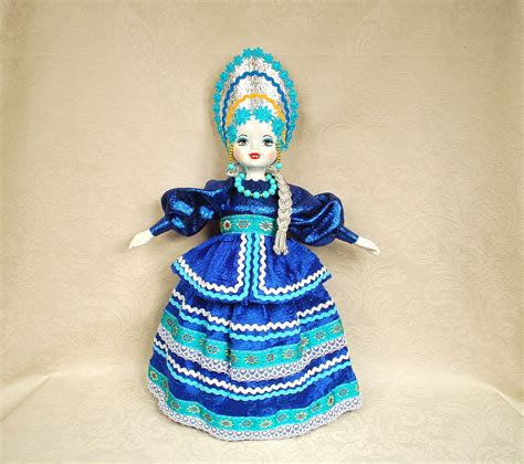 Blue Russian Porcelain Art Doll 19 Inches Collectible Handmade Etsy