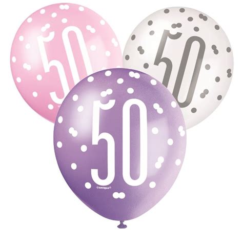 50th Birthday Balloons Pink And Silver Party Save Smile