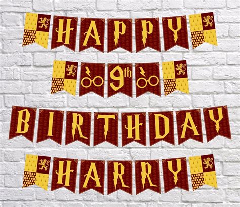 Create your own images with the harry potter happy birthday meme generator. Harry Potter Inspired Banner - Printable Birthday Banner ...