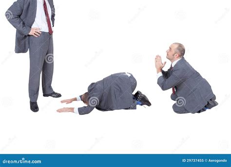 Businessmen Begging His Boss Stock Image Image Of Light Gray 29737455