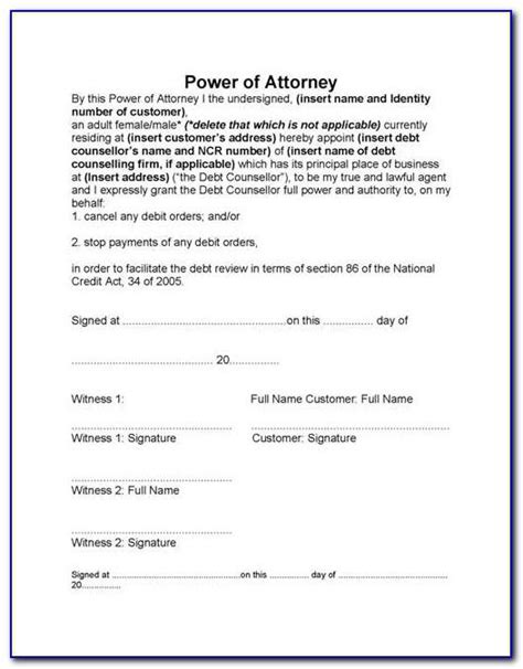 Standard Bank General Power Of Attorney Form