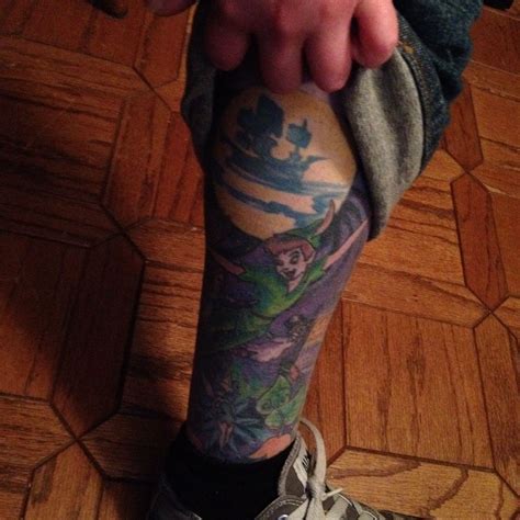 Each of us watched disney movies at some point in our lives. Peter Pan tattoo | Disney sleeve tattoo ideas | Pinterest