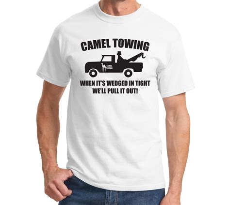 T Shirt Print Mens Short Camel Towing Funny Adult Humor Rudeow Truck
