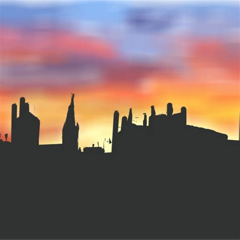 Sunset In The City Drawings Sketchport