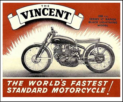 1950 Vincent Black Lightning Vintage Motorcycle Posters Vintage